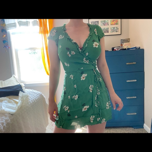 NWOT Reformation Green Garnet Mini Dress - Picture 14 of 15